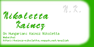 nikoletta kaincz business card